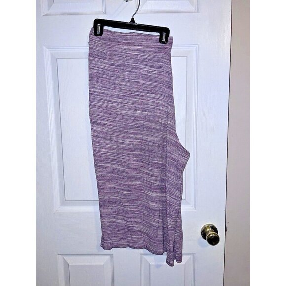 LOGO LOUNGE Womens Heather Purple Wide Leg Pull On Capri Pants Sz 1X - Picture 1 of 10